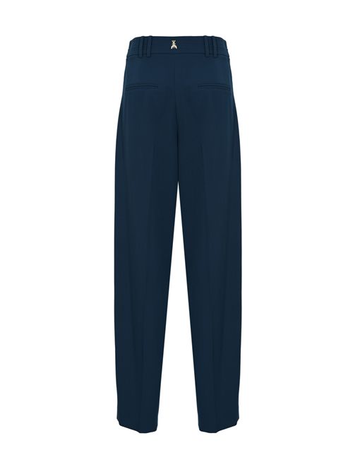 Pantaloni palazzo in gabardina di misto viscosa con pinces Lagoon Blue Patrizia Pepe | 8P0794 A498CA97